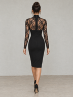 Zephrina Soline lace-yoke cutout midi dress