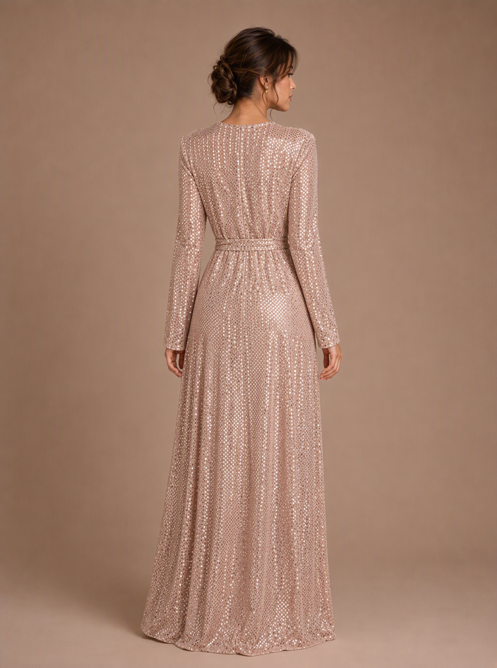 Zephrina Elowen metallic wrap maxi dress in pink