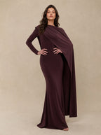 Zephrina Virelia one-shoulder draped maxi dress