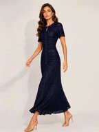 Coco Tweed-Plisseekleid in Midilänge