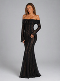 Zephrina Cosima lace mermaid maxi dress in white