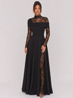 Zephrina Dorothea lace-panel maxi dress in black