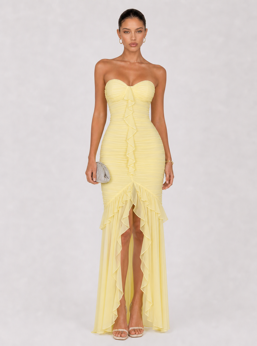 Zephrina Heloise strapless mesh maxi dress