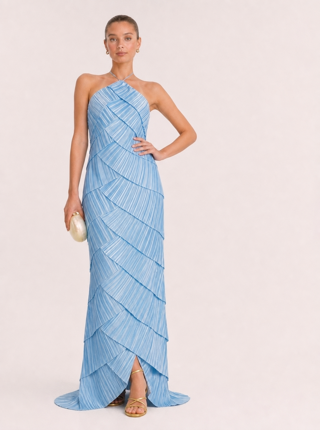 Cianna Sky Tiered Maxi Dress