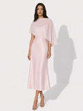 Zephrina Elaria cape overlay midi dress in blue