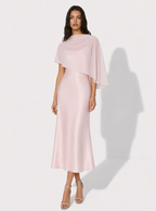 Zephrina Elaria cape overlay midi dress in blue