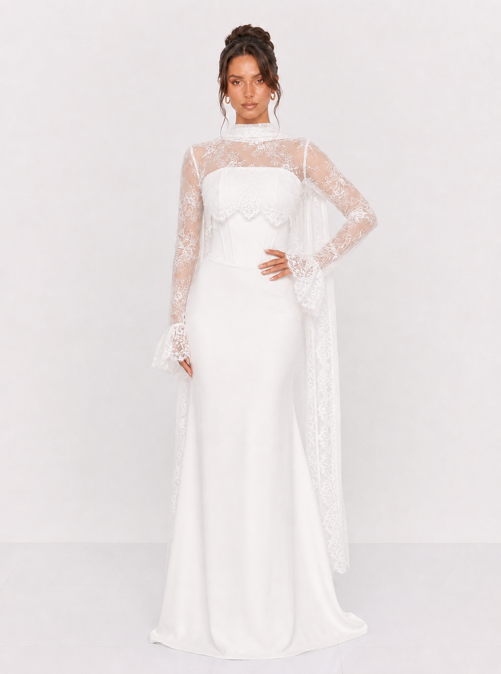 Zephrina Isadora lace drape maxi dress