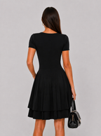 Mae Doppellagiger Skort Mini-Kleid