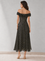 Zephrina Mirielle off-shoulder midi dress in black