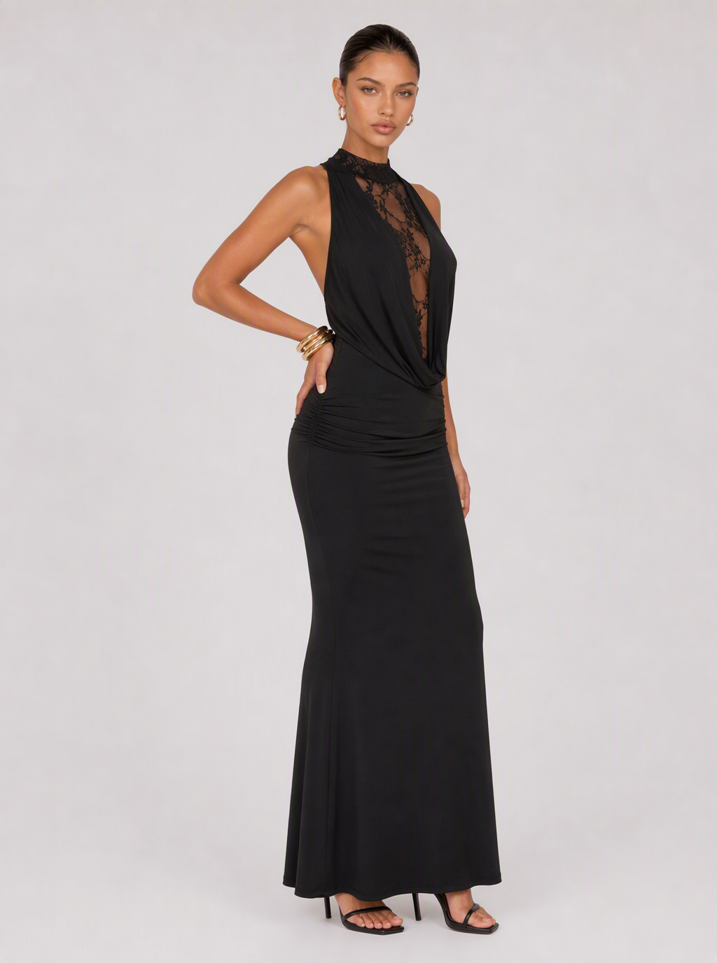 Zephrina Pavlina halter lace maxi dress