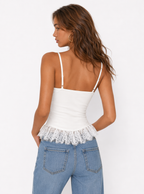 Zephrina lace button-front underwear in white