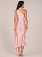 Zephrina Orianne scarf-drape midi dress in pink