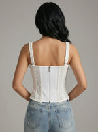 Zephrina Anouk sequin corset bra in white