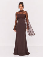 Zephrina Isadora lace drape maxi dress