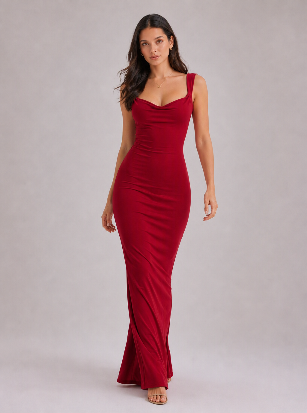 Zephrina Abrielle bow-back maxi dress in red