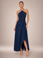 Zephrina Delphia ruffle chiffon maxi dress