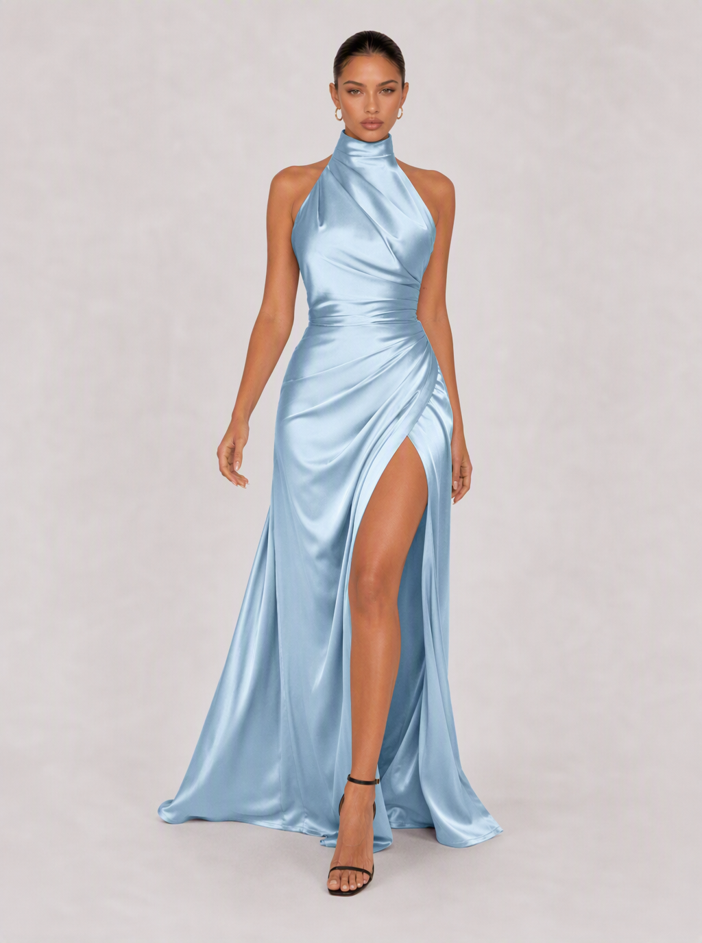 Zephrina Valenne one-shoulder satin maxi dress