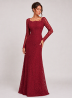 Zephrina Mirabel lace column maxi dress in burgundy