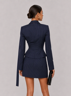 Zephrina Nolwenn pinstripe blazer set in navy