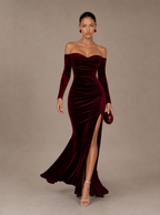 Winifred Off-Shoulder Velvet Maxi Dress
