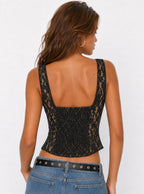 Zephrina sheer floral lace underwear in black