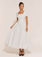 Beatrice Polka-Dot-Midi-Kleid