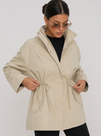 Zephrina Rowena drawstring utility jacket in light khaki