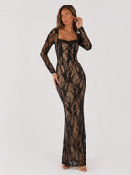 Zephrina Paloma lace mesh maxi dress