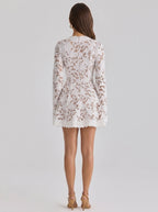 Zephrina Capucine eyelet lace mini dress in white