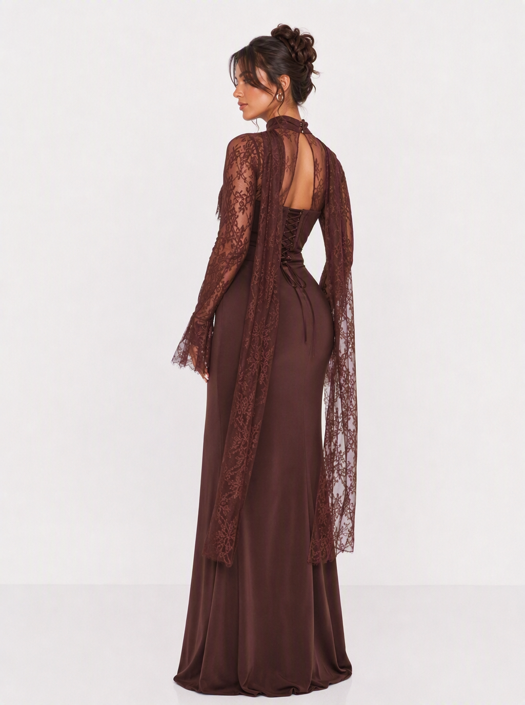 Zephrina Isadora lace drape maxi dress