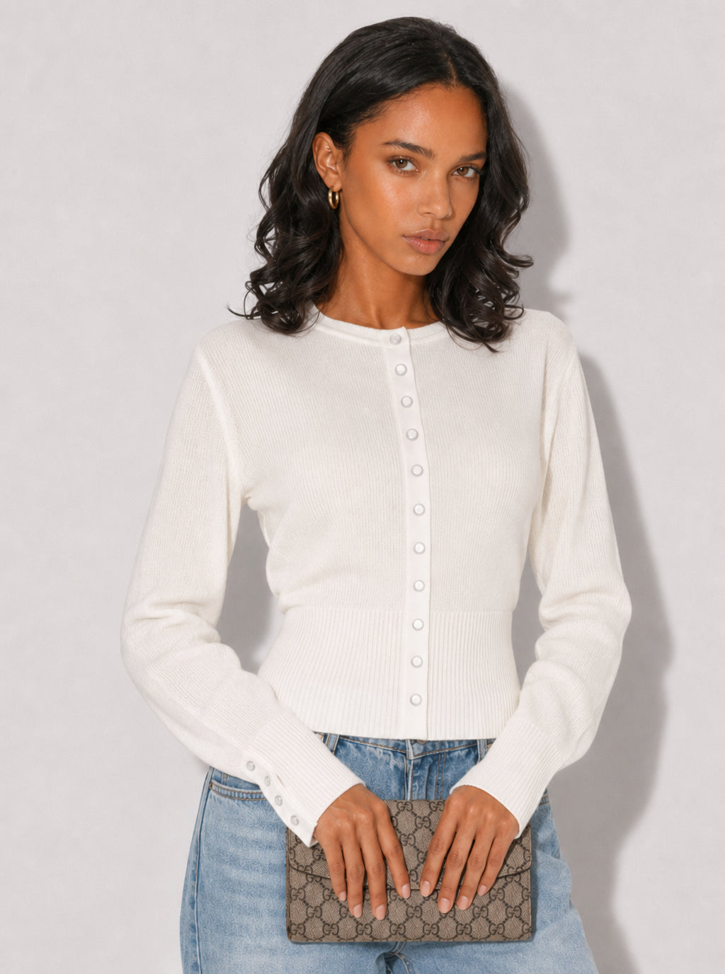 Zephrina Cassia ribbed button knit top in pink