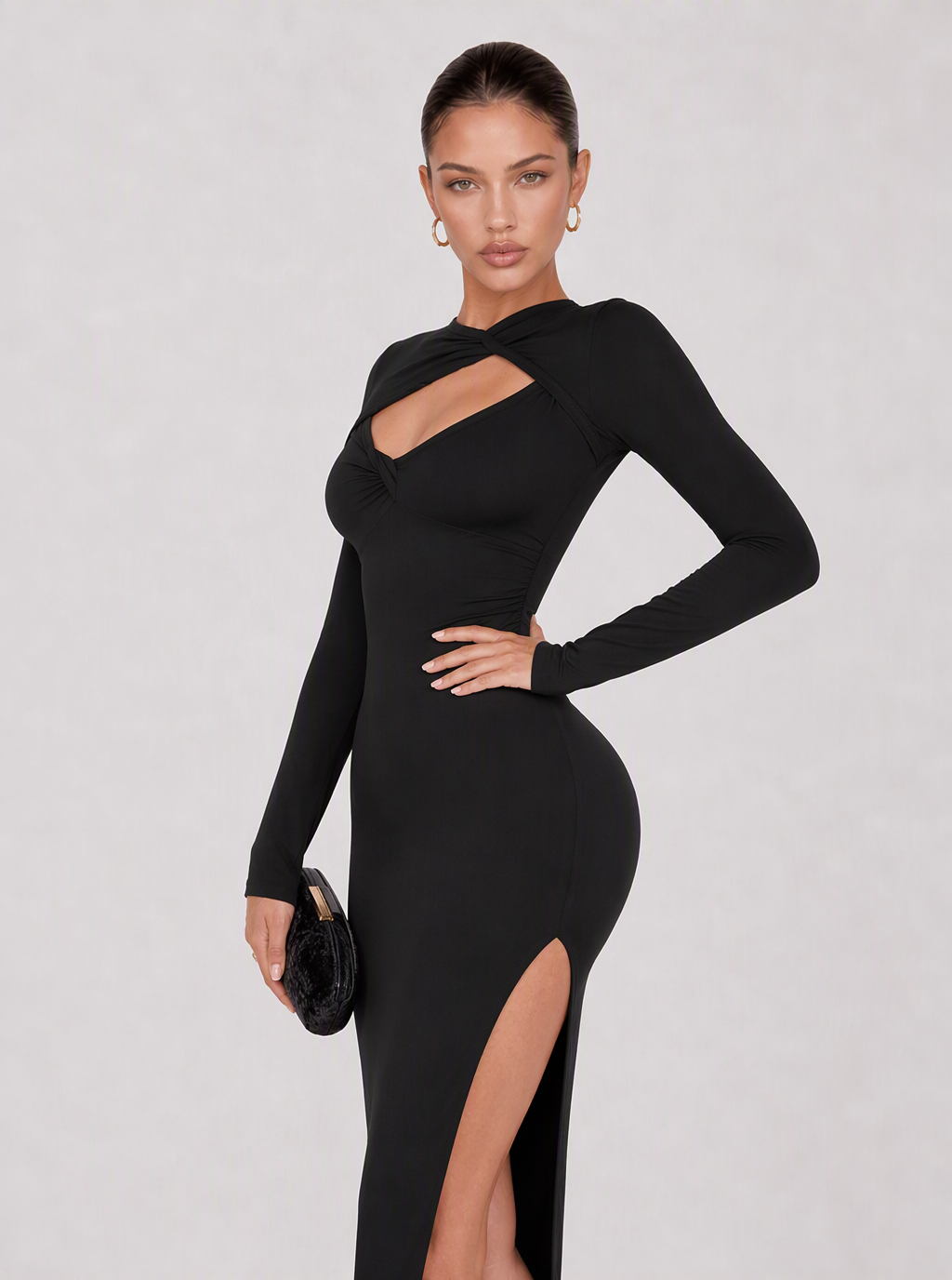 Sorevia Ruched Knit Midi Dress