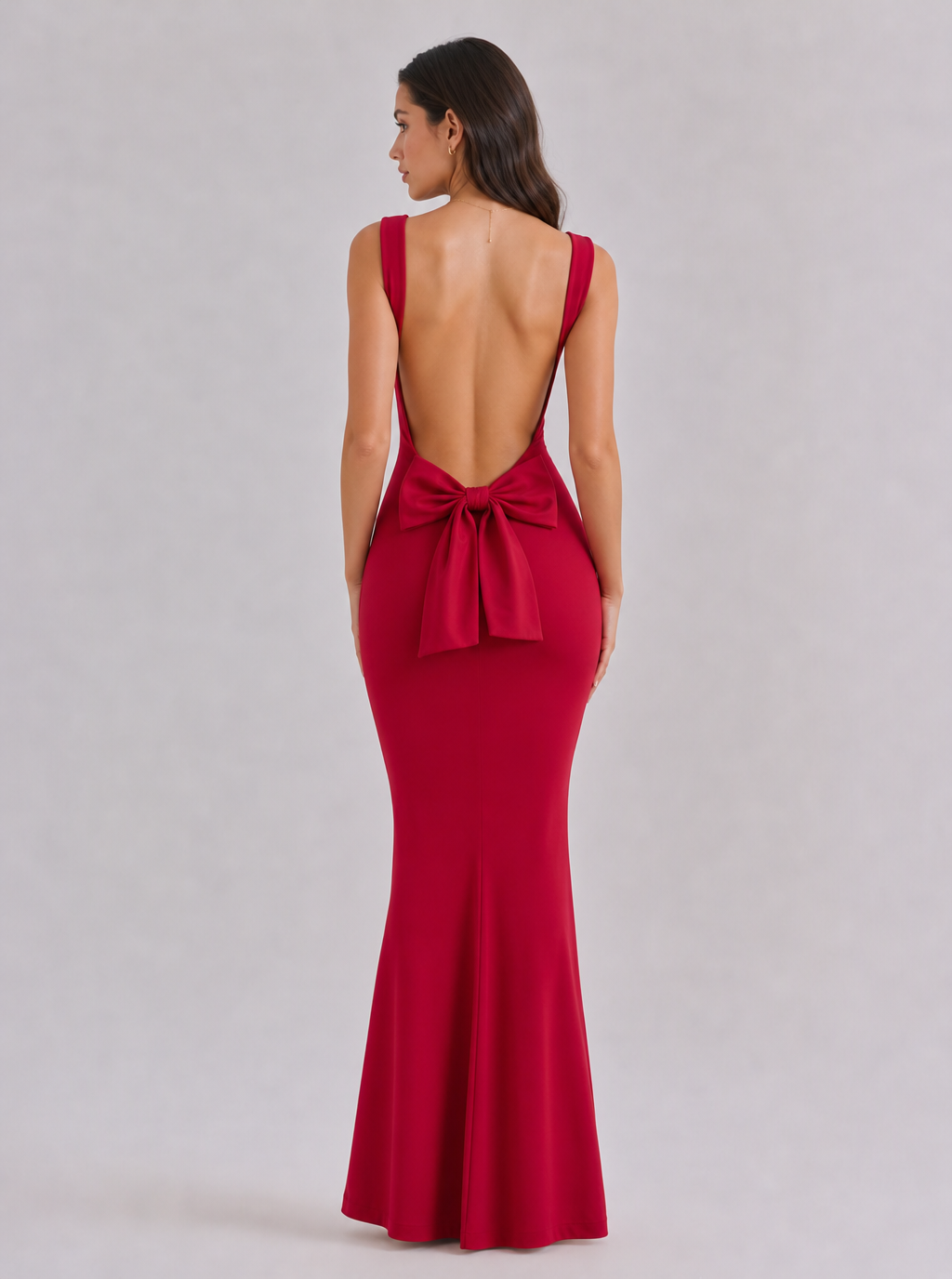 Zephrina Abrielle bow-back maxi dress in red