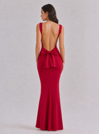 Zephrina Abrielle bow-back maxi dress in red