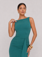 Zephrina Kirelia ruched knit midi dress