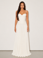 Zephrina Renata corset lace maxi dress in white