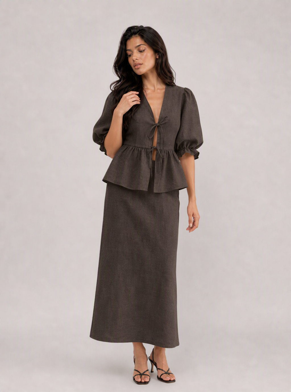 Sorelle Tie-Front Skirt Set