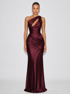 Zephrina Nola cutout satin maxi dress in green