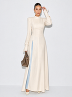 Zephrina Maelle linen-look longline tunic top in ivory