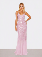 Zephrina Marzena sequin mermaid maxi dress in pink