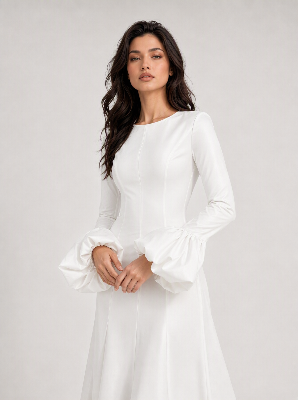 Zephrina Eulalie ruffle-hem maxi dress in white