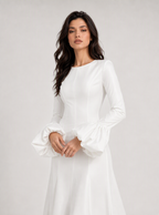 Zephrina Eulalie ruffle-hem maxi dress in white
