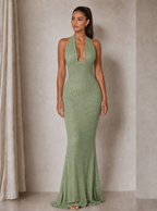 Zephrina Odelia plunging sequin maxi dress