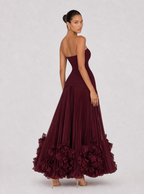 Zephrina Marnelle rosette pleated maxi dress