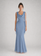 Abito Maxi con Rouches e Spalline Valeria