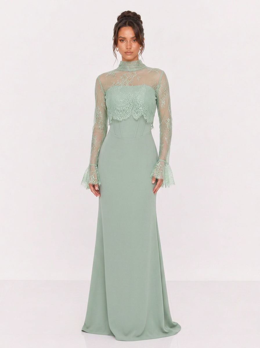 Zephrina Isadora lace drape maxi dress