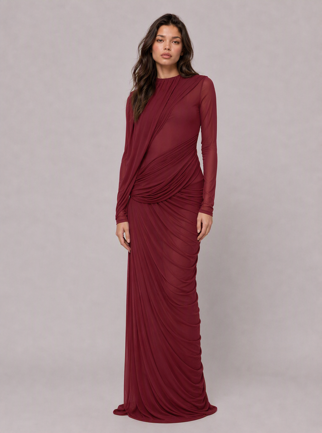 Zephrina Calisette ruched knit maxi dress