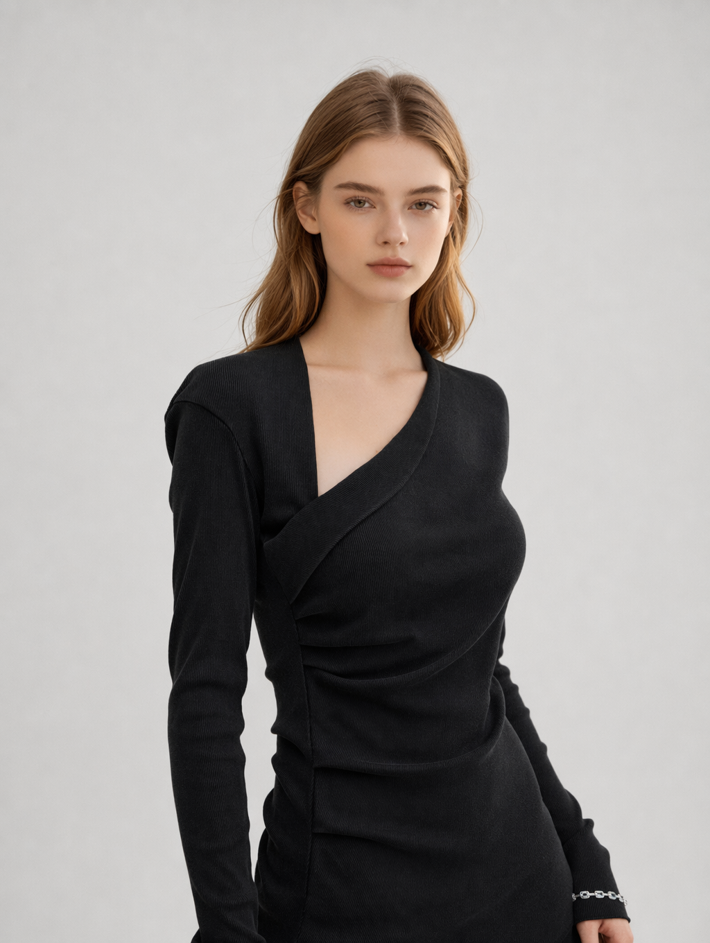 Asymmetric Off-Shoulder Long Sleeve Top & Maxi Skirt Set