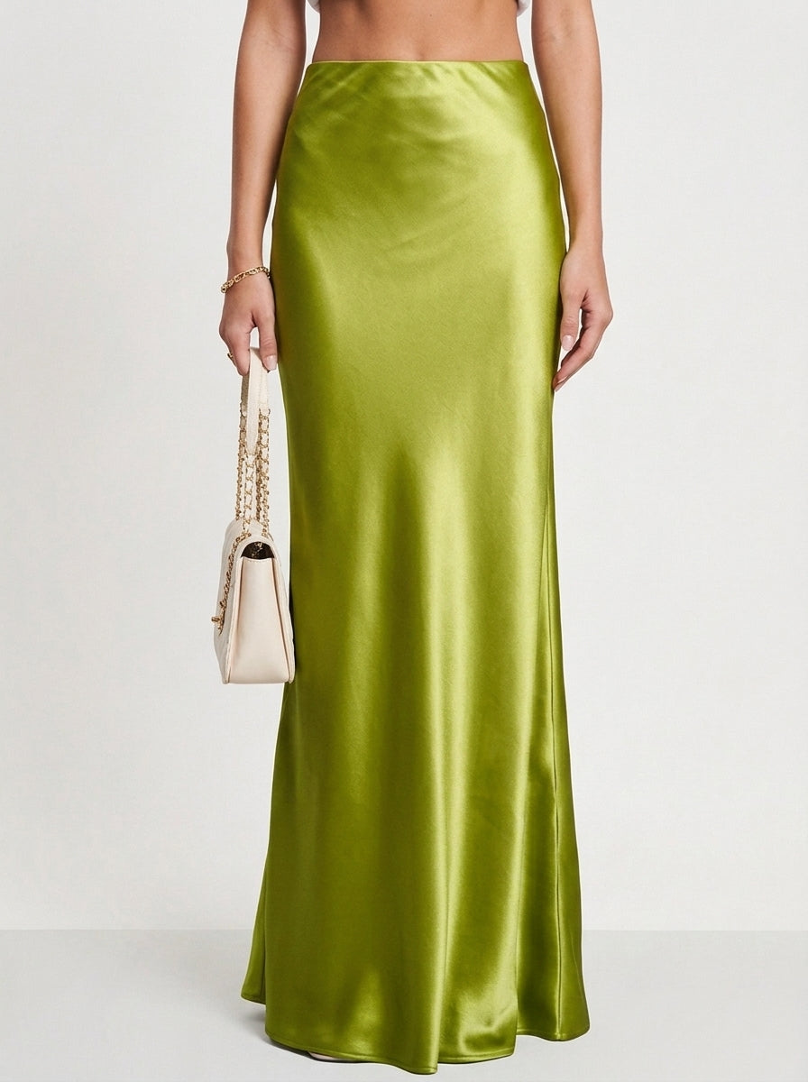 Acetate Satin Mermaid Maxi Skirt