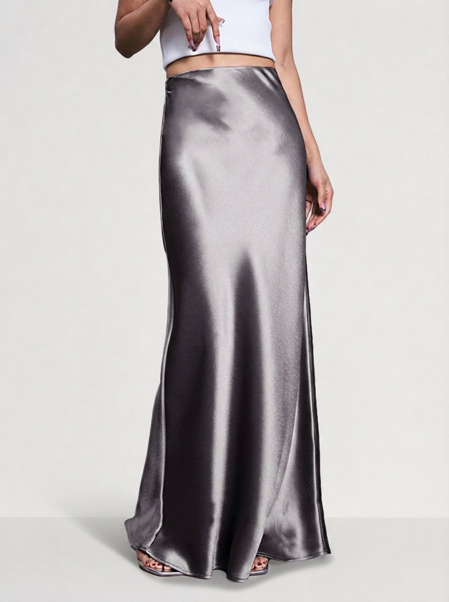 Acetate Satin Mermaid Maxi Skirt